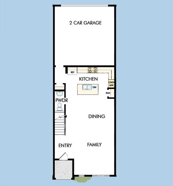 2D floor plan layout for the The Julien by David Weekley Homes in Hillside at Las Colinas, Irving, TX (Image 4).