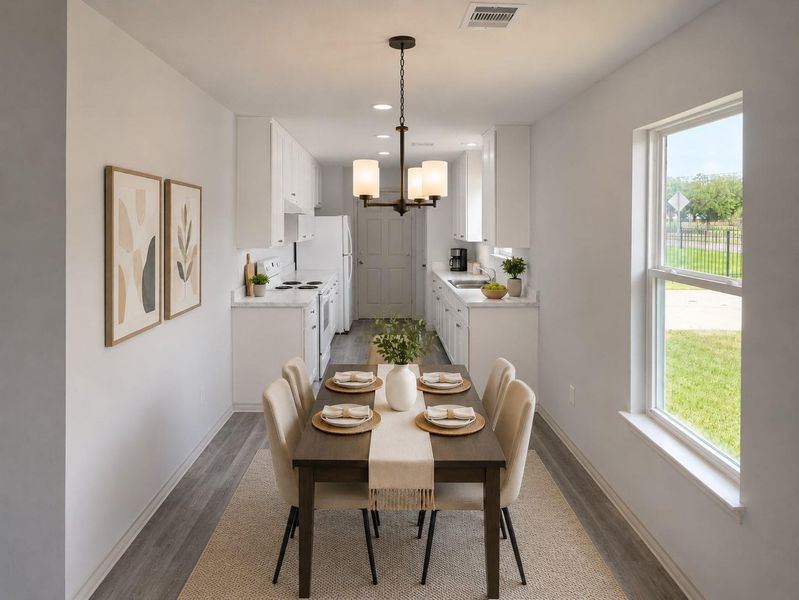 Staged Kitchen/ Dining room Staged Kitchen/ Dining room