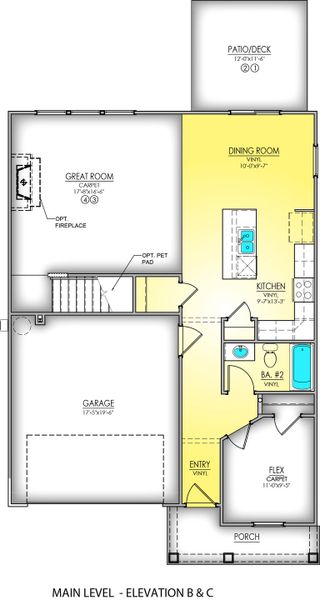 Main Level - Elevations B & C