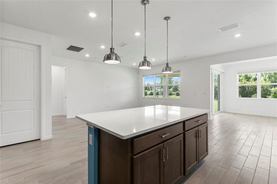 large lighted island