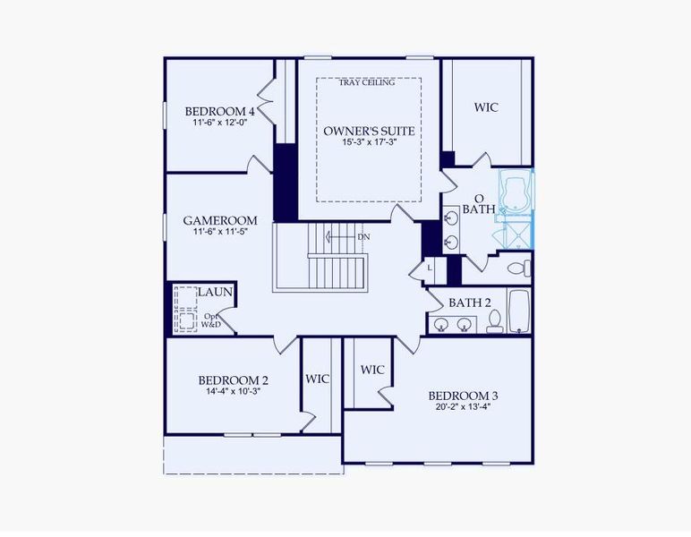 2D floor plan layout of this home in Hawthorne Ridge, McDonough, GA (Image 3).