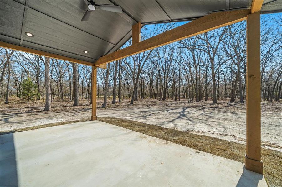 Sip your coffee and rock the day away on this patio!