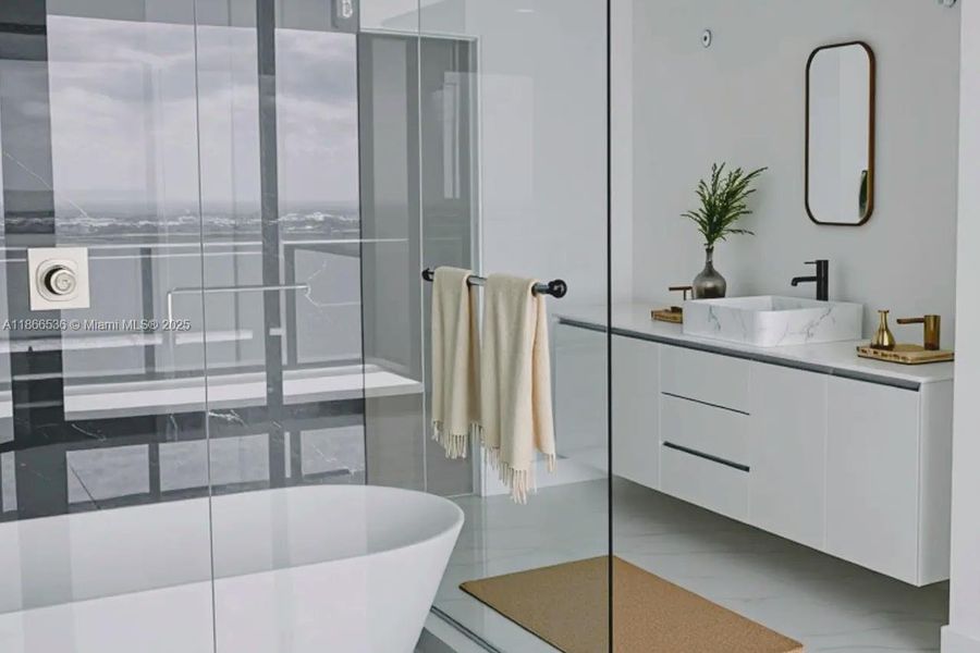 Furnished interior view inside a new home in , Miami (Image 13).