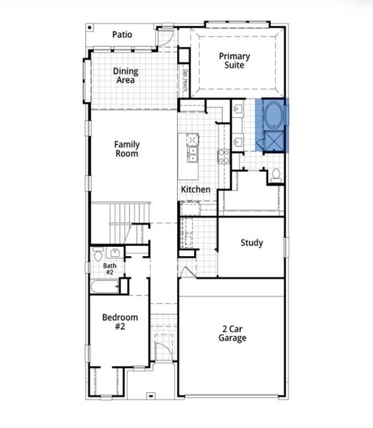 2D floor plan layout for the McLaren by Highland Homes in Devonshire, Forney, TX (Image 29).