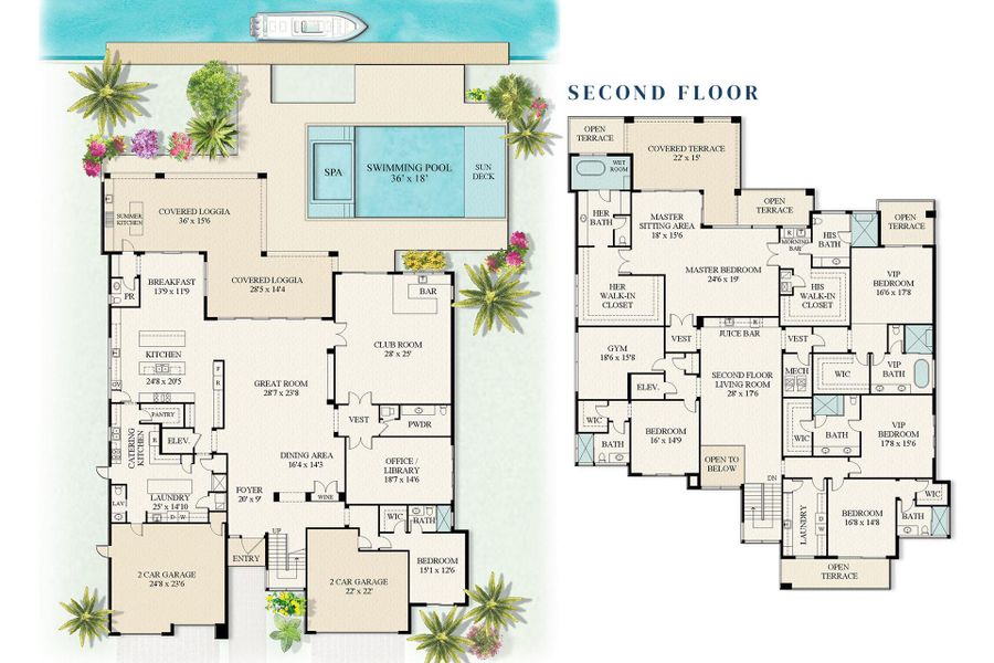 2D floor plan layout of this home in , Boca Raton, FL (Image 6).