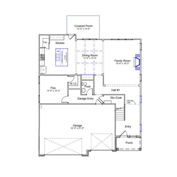 2D floor plan layout of this home in Landing at Pine Lake, Anderson, SC (Image 2).