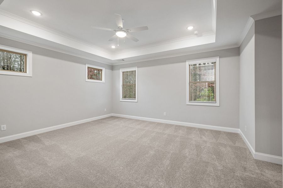 Expansive primary bedroom