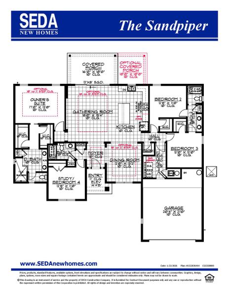 2D floor plan layout for the Sandpiper by SEDA New Homes in Katie Cove, Jacksonville, FL (Image 3). 2D floor plan layout for the Sandpiper by SEDA New Homes in Katie Cove, Jacksonville, FL (Image 3).