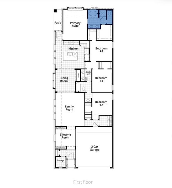 2D floor plan layout for the Preston Plan by Highland Homes in Jubilee: 40ft. lots, Hockley, TX (Image 4). 2D floor plan layout for the Preston Plan by Highland Homes in Jubilee: 40ft. lots, Hockley, TX (Image 4).