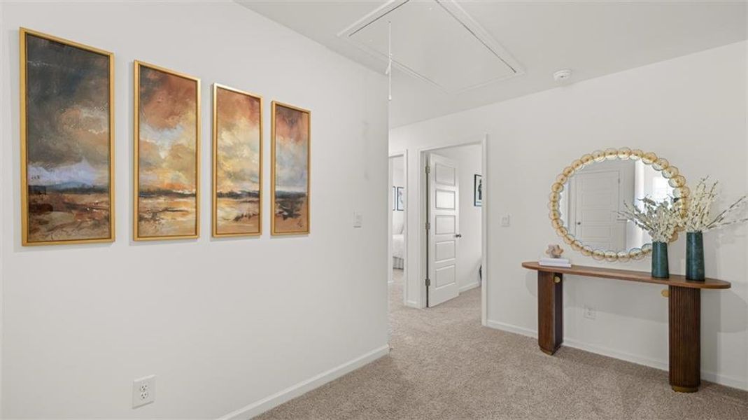 Furnished interior view inside a new home in The Gables at Agricultural Village, Perry (Image 11). Furnished interior view inside a new home in The Gables at Agricultural Village, Perry (Image 11).