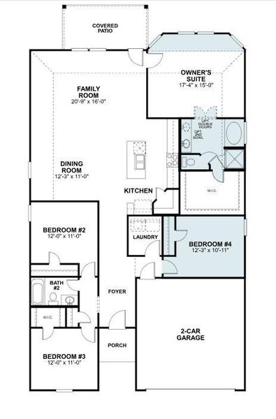 2D floor plan layout of this home in Moran Ranch, Willis, TX (Image 4).