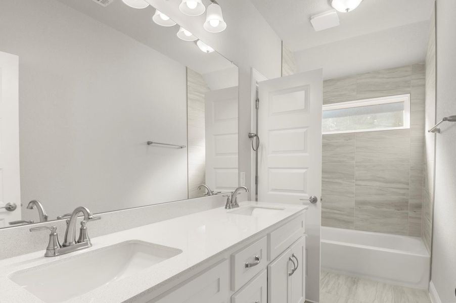 Furnished interior view inside a new home in Clear Creek, Round Rock (Image 11). Furnished interior view inside a new home in Clear Creek, Round Rock (Image 11).