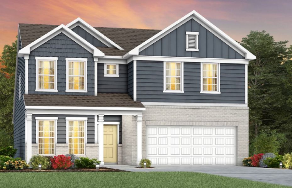 Front exterior of a new home in Independence at Carter's Station, Columbia, TN, highlighting curb appeal (Image 19).
