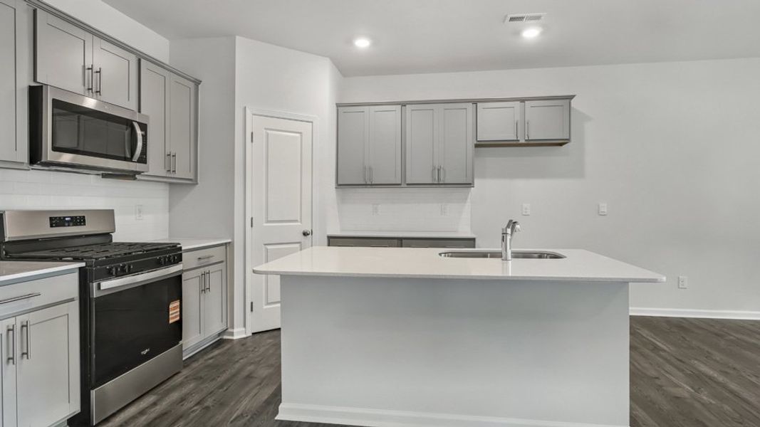 Furnished interior view inside a new home in The Gables at Edinborough Townes, Gibsonville (Image 4).
