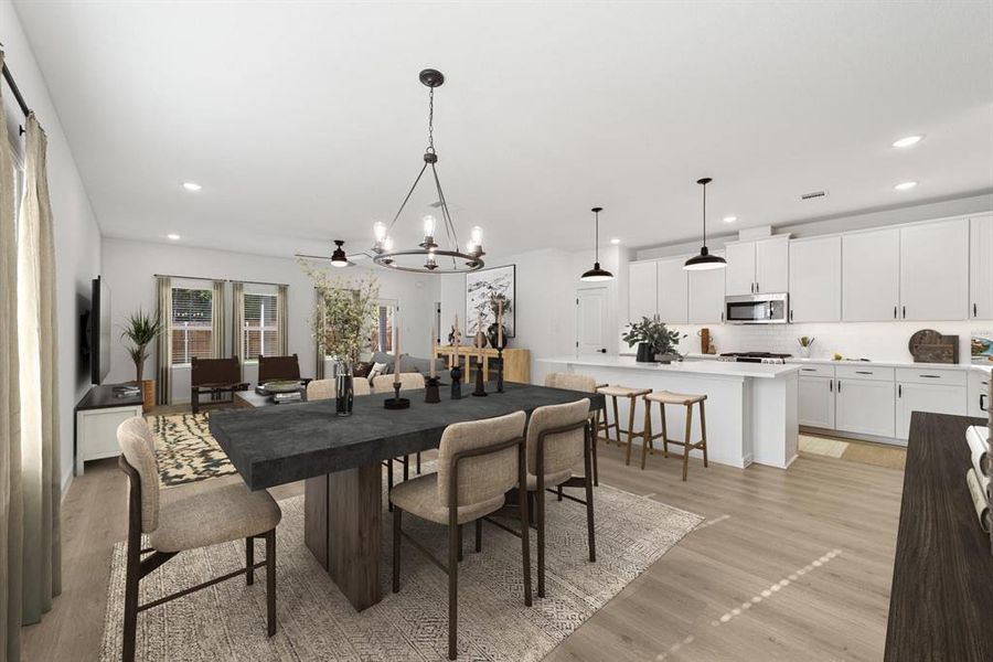 Furnished interior view inside a new home in Aspire at Noble Ridge, Howe (Image 22). Furnished interior view inside a new home in Aspire at Noble Ridge, Howe (Image 22).