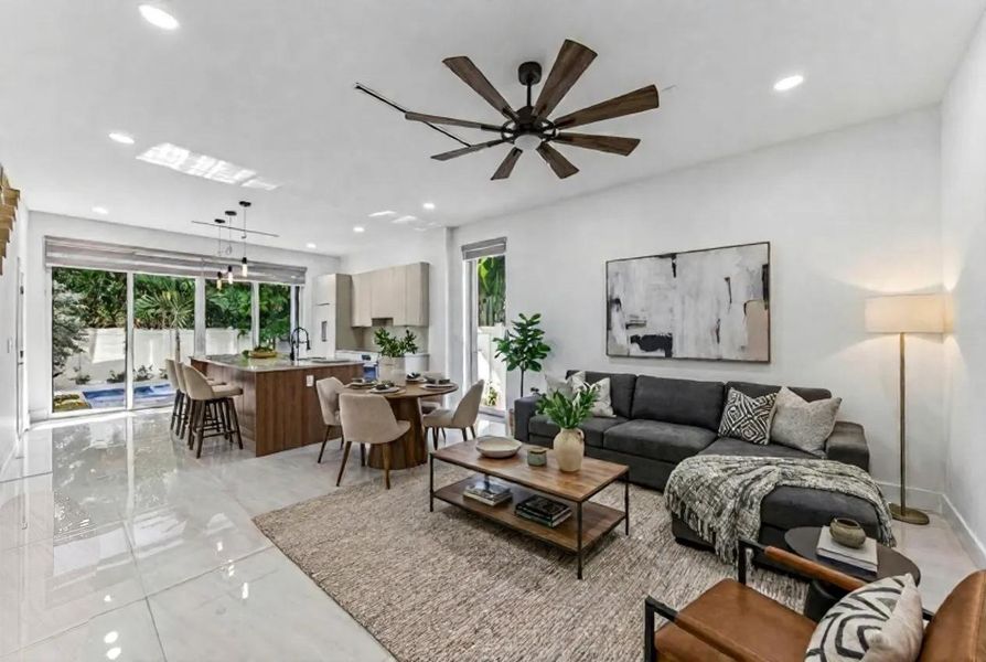 Living and Dining virtually staged