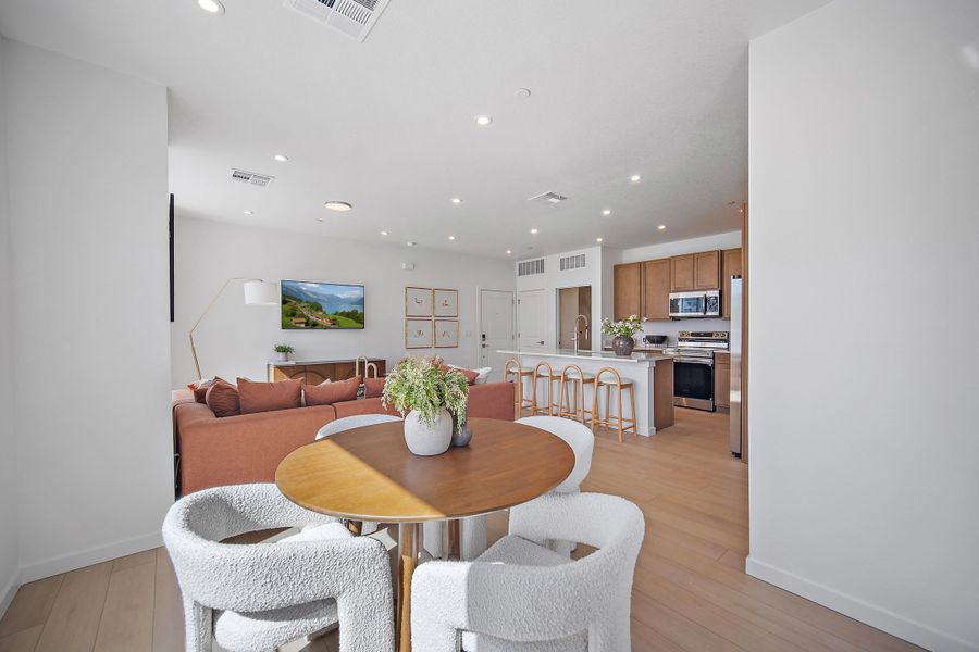 Furnished interior view inside a new home in Lyric at RidgeGate Condos, Lone Tree (Image 14).
