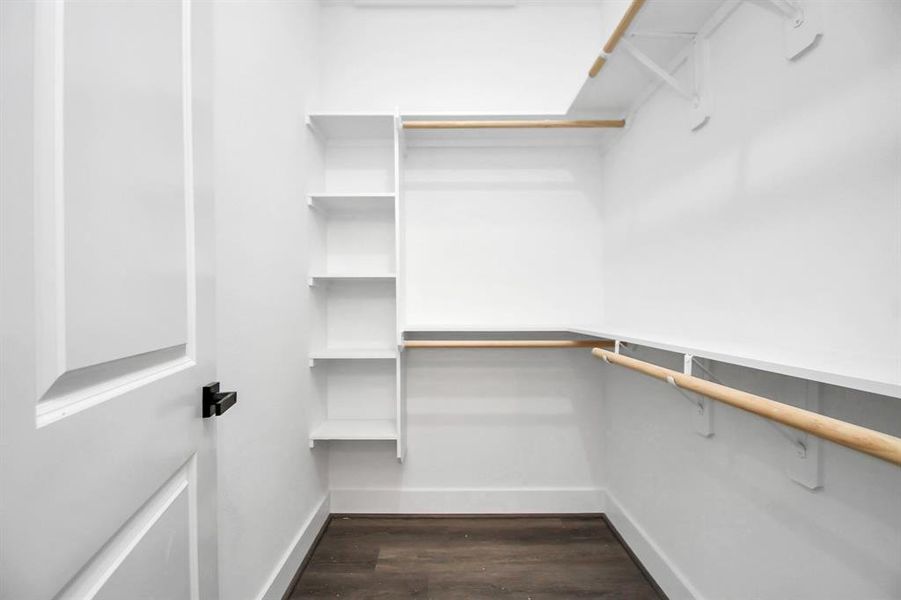 Walk in closet in Primary Bathroom