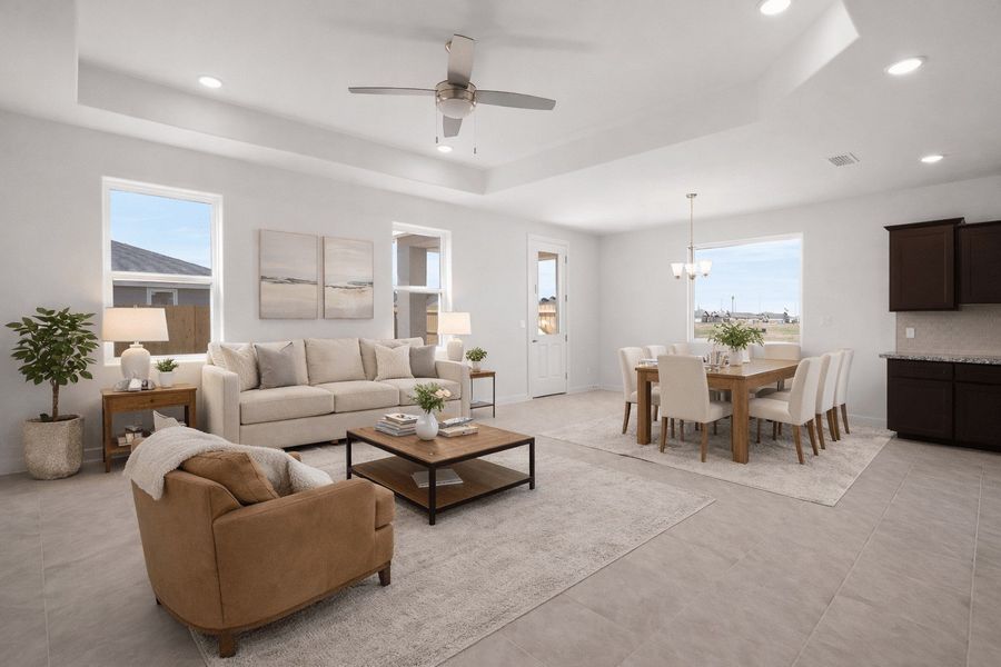 Furnished interior view inside a new home in Monte Cielo, Weslaco (Image 3). Furnished interior view inside a new home in Monte Cielo, Weslaco (Image 3).