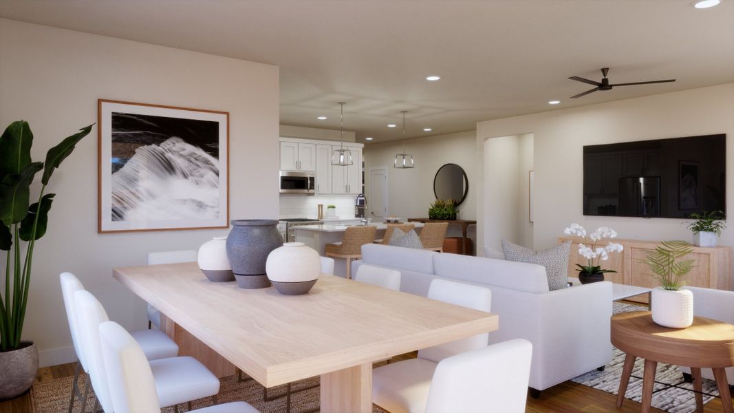 Furnished interior view inside a new home in Freedom at Anthem, Kyle (Image 6).