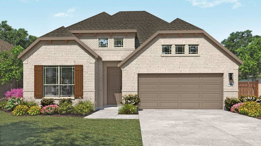 Representative exterior photo of a completed home built from the Willow by DRB Homes in Retreat at San Gabriel, Georgetown, TX (Image 2).
