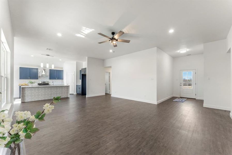 Family room open to kitchen!