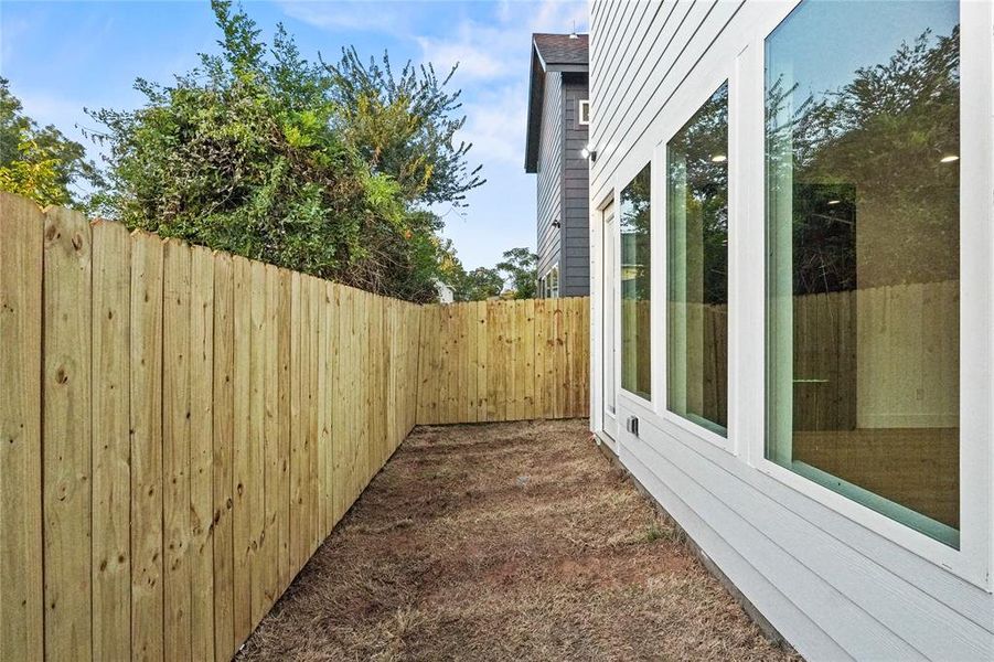 Exterior details and patio area of a home in , Dallas (Image 3). Exterior details and patio area of a home in , Dallas (Image 3).