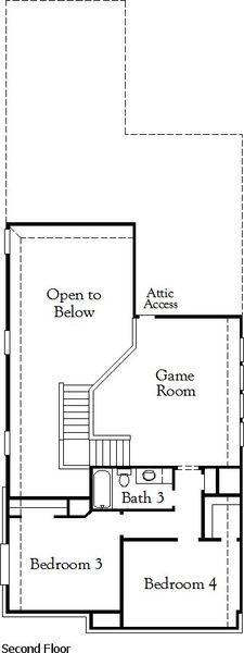 2D floor plan layout of this home in The Meadows at Imperial Oaks, Spring, TX (Image 3).