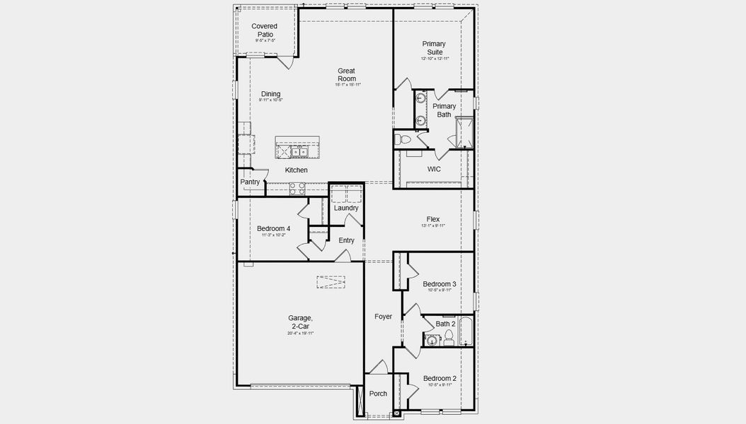 2D floor plan layout for the Kyle by Taylor Morrison in Parks at Foster Crossing, Anna, TX (Image 5).