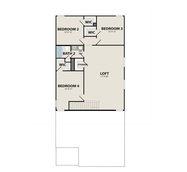 2D floor plan layout of this home in Lakes at Black Oak, Magnolia, TX (Image 6).