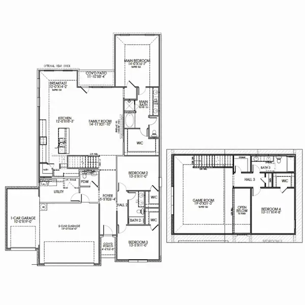 2D floor plan layout of this home in Brahman Ranch, Venus, TX (Image 5).