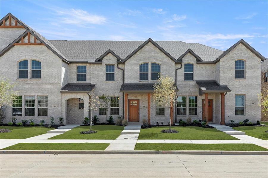 Front exterior of a new home in Sanger Circle, Sanger, TX, highlighting curb appeal (Image 17).