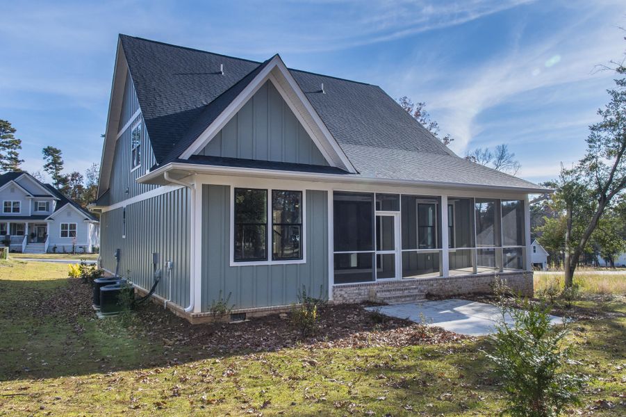 Exterior details and patio area of a home in , Chapin (Image 32).
