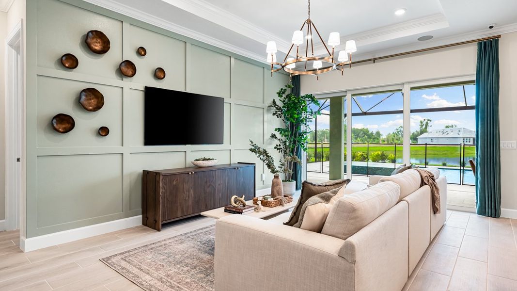Representative furnished interior of a home built from the Marino by Taylor Morrison in Esplanade at Rivergrass, Naples (Image 12).