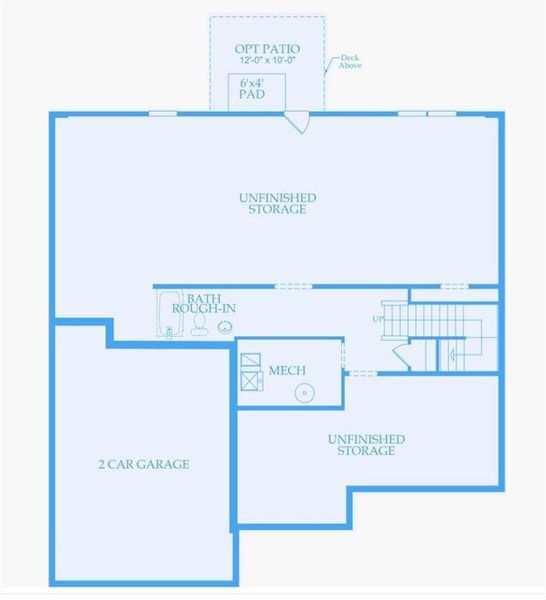 2D floor plan layout of this home in Sierra Creek, Hoschton, GA (Image 4).