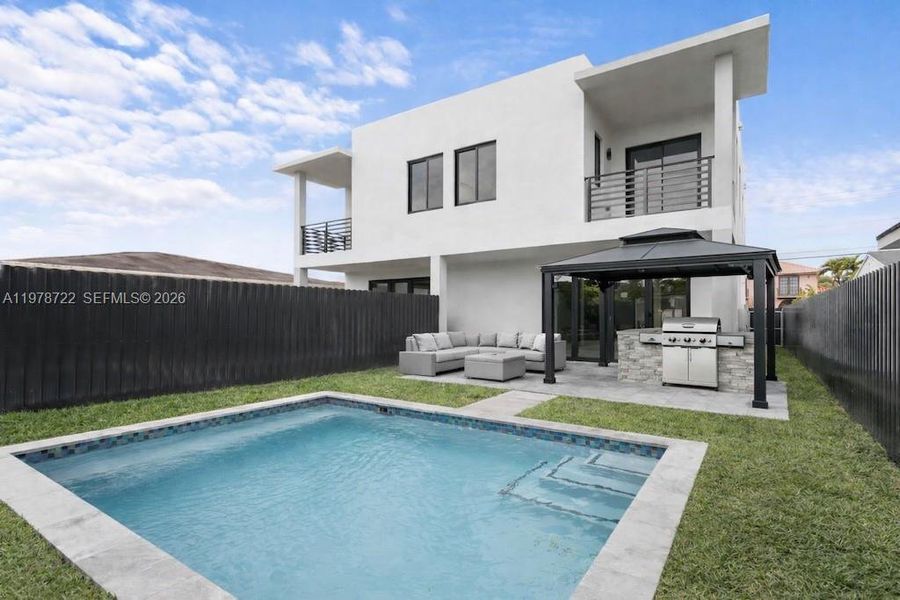 Exterior details and patio area of a home in , Miami (Image 23). Exterior details and patio area of a home in , Miami (Image 23).