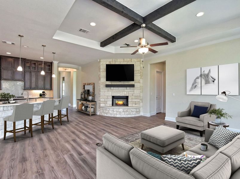 Representative furnished interior of a home built from the Siena II by Giddens Homes in Clearwater Ranch, Liberty Hill (Image 99).