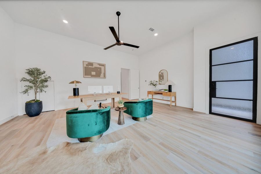 A second entrance leads directly into the room, giving the buyer the option to use the downstairs as an office where clients can enter without going through the main front door. A second entrance leads directly into the room, giving the buyer the option to use the downstairs as an office where clients can enter without going through the main front door.