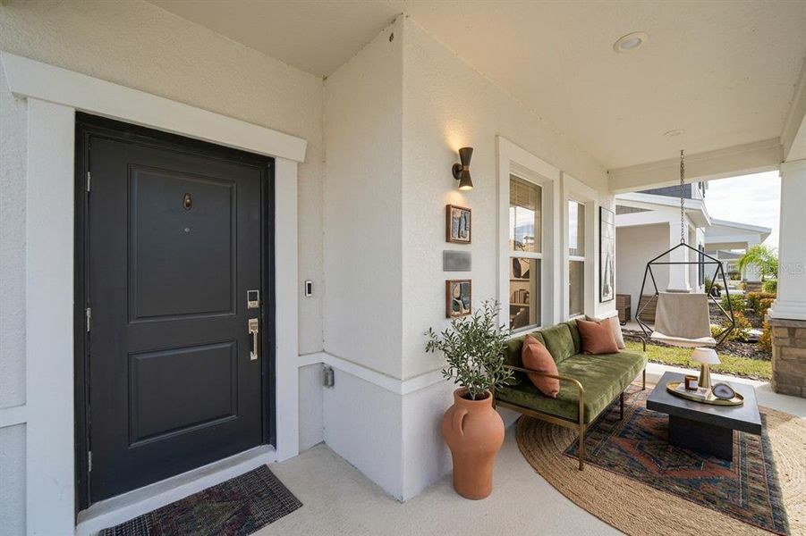 Exterior details and patio area of a home in Wellness Ridge, Clermont (Image 3).