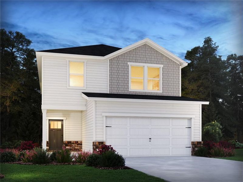Front exterior of a new home in Avalon - Reserve Series, Conyers, GA, highlighting curb appeal (Image 1).