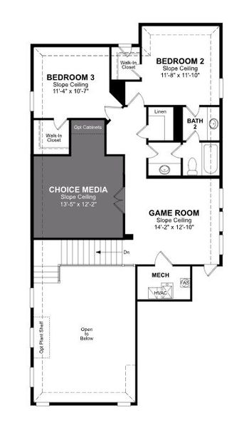 2D floor plan layout of this home in Treeline, Justin, TX (Image 3).