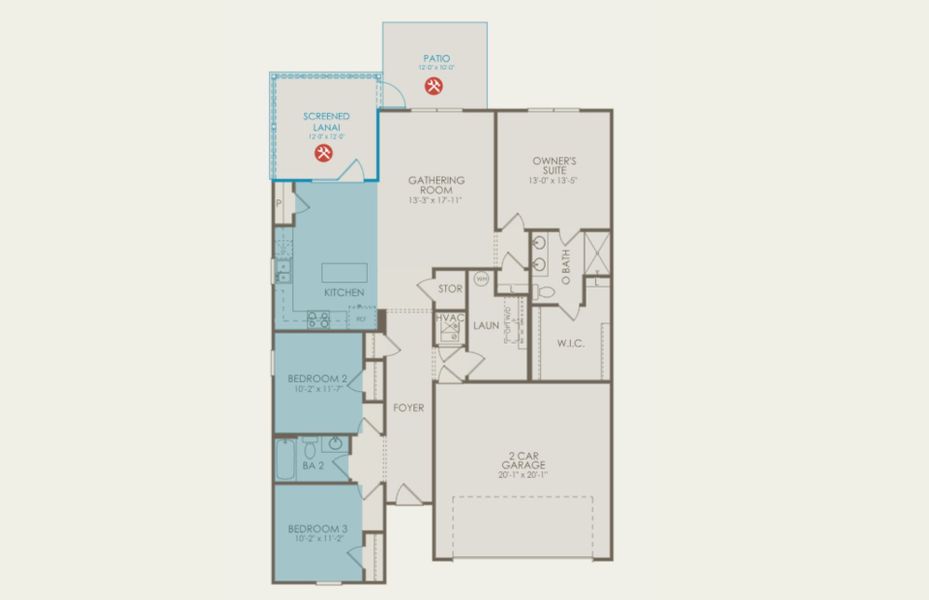 2D floor plan layout of this home in Heartwood, Richmond Hill, GA (Image 3).