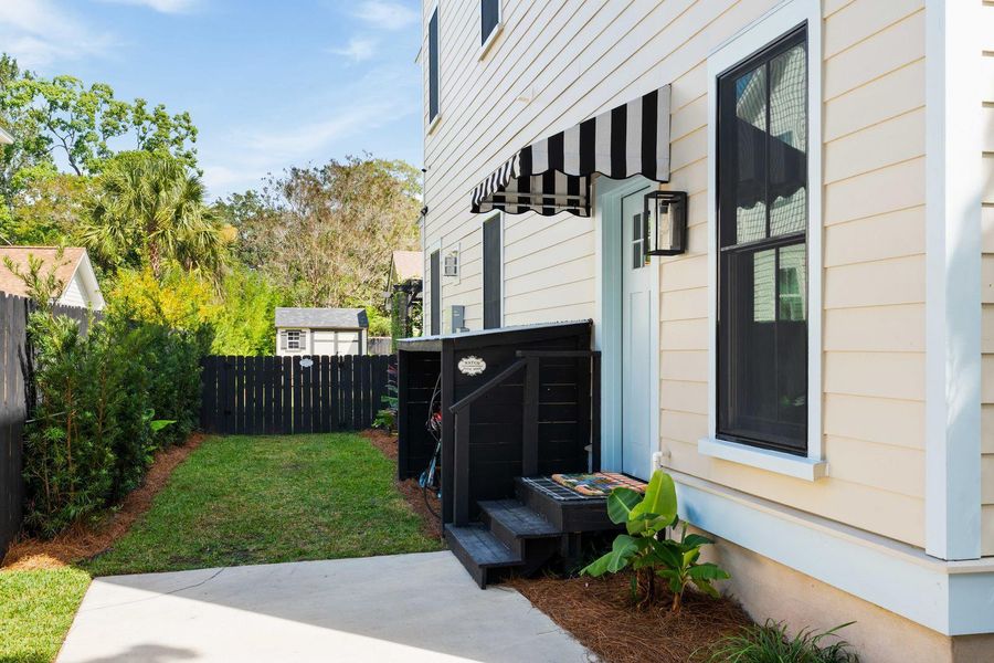 Exterior details and patio area of a home in , Charleston (Image 42).