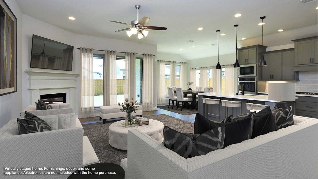 Representative furnished interior of a home built from the 2737M by Perry Homes in Lakes of Cane Island, Katy (Image 4).