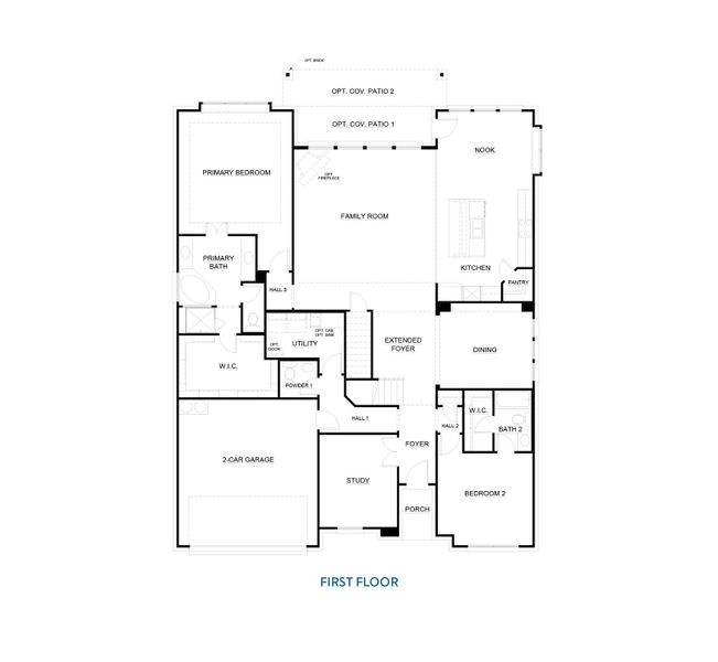 2D floor plan layout of this home in Abe's Landing, Granbury, TX (Image 3).