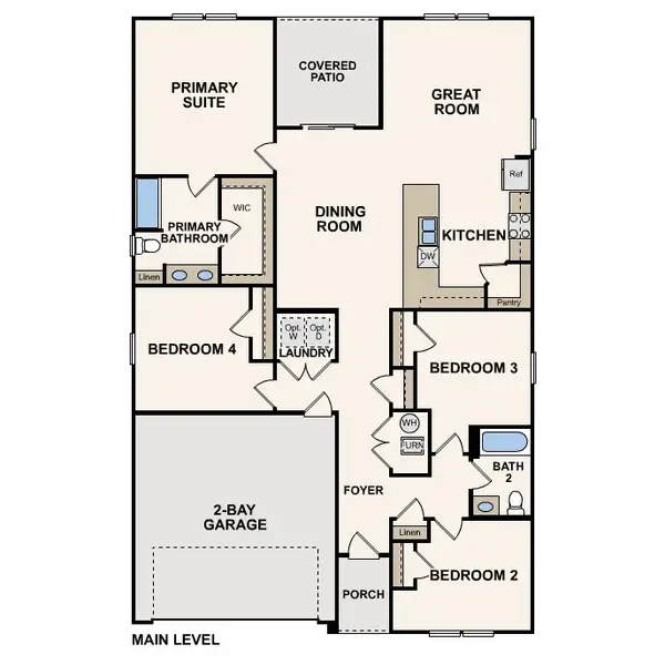 2D floor plan layout for the Roanoke by Century Complete in Summerville, Darlington, SC (Image 3).