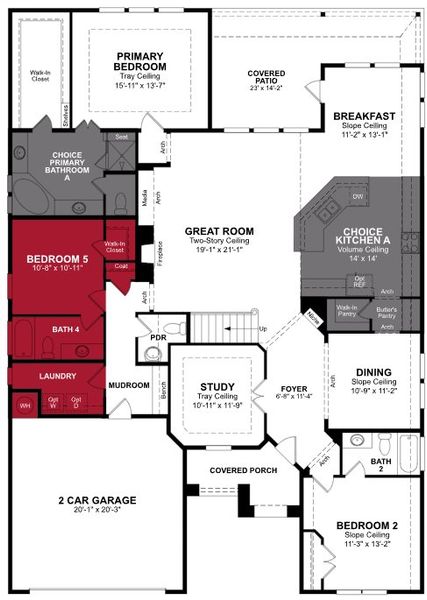2D floor plan layout of this home in Lovers Landing, Forney, TX (Image 3).