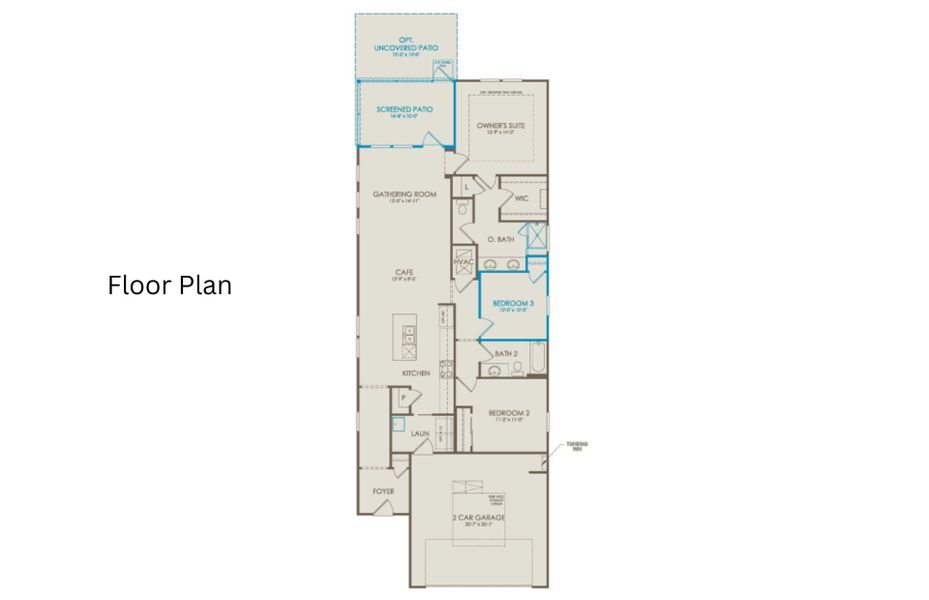 2D floor plan layout of this home in Carolina Overlook, Clayton, NC (Image 4).