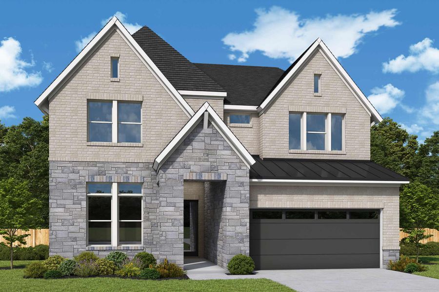 Representative exterior photo of a completed home built from the The Primrose by David Weekley Homes in Ridgeline, McKinney, TX (Image 2).