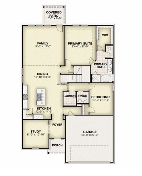 2D floor plan layout of this home in Creekside, Royse City, TX (Image 4).